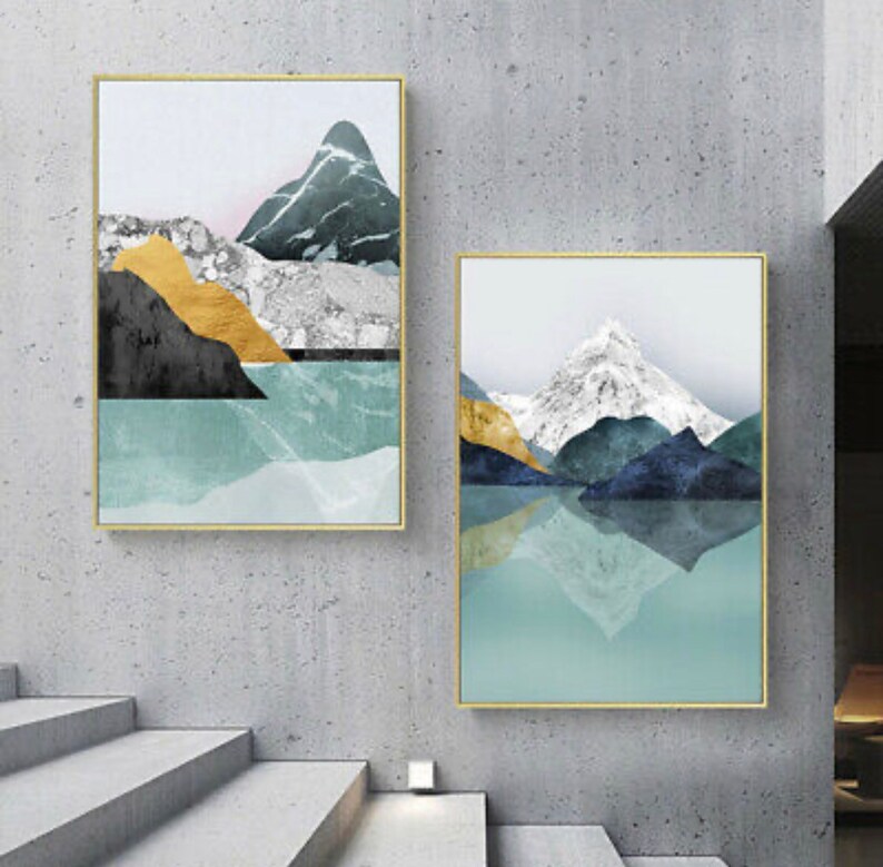 Set of 2 Nordic Prints on Canvas Nordic Scandinavian Etsy