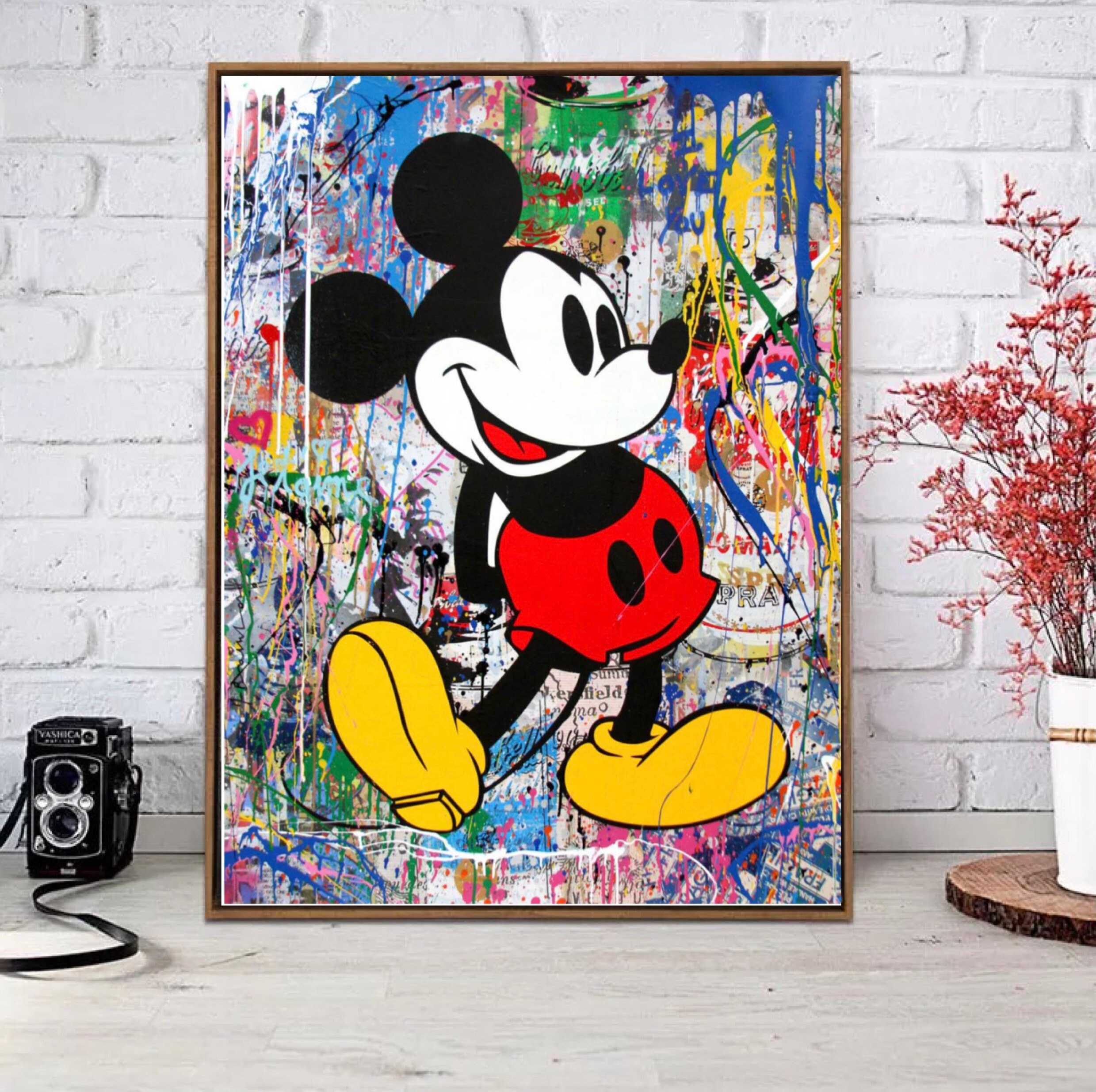 Mickey and Minnie Mouse Graffiti Style Urban Art Print on
