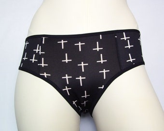 Crosses Hipster Black/White Mid-Rise Panties S only