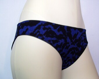 Blue Zebra Low Rise Bikini Panties M Punk Goth