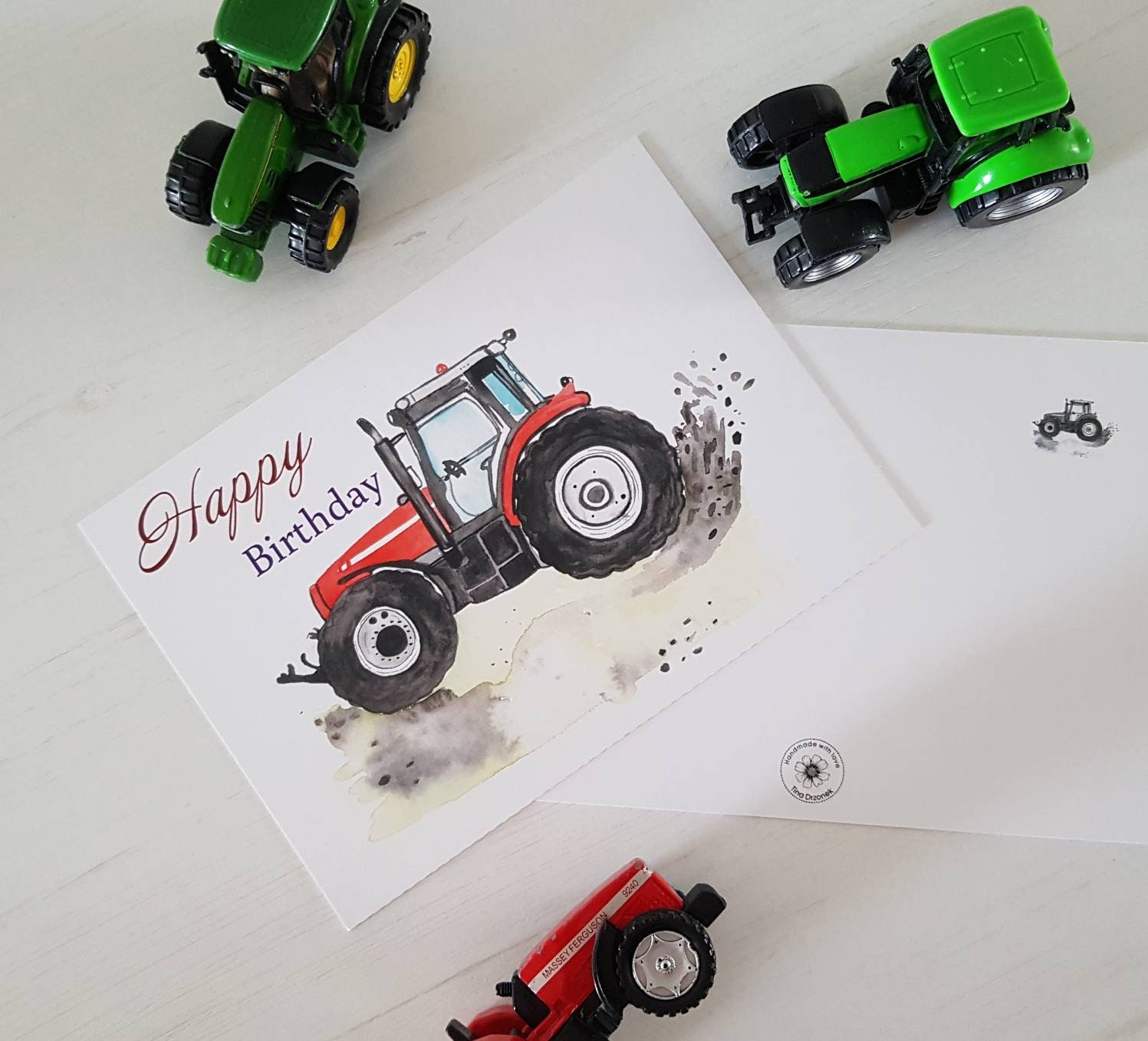 Trecker Geburtstagskarte Traktor Karte Trecker Karte Happy Etsy