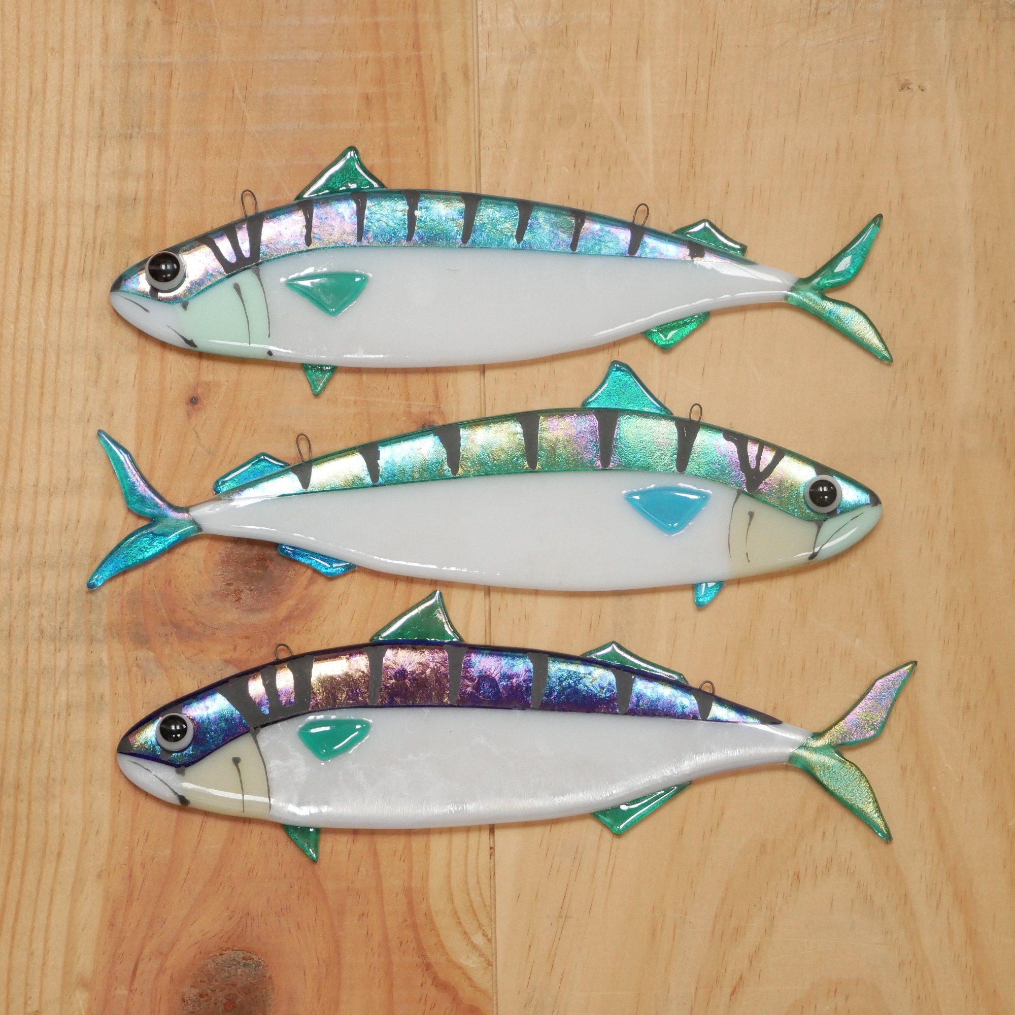 Mackerel Decoration Fused Glass Fish Wall Art medium Etsy