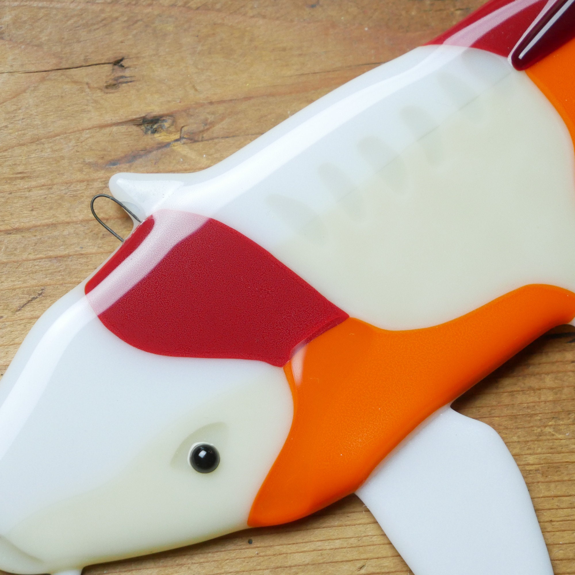 Fused Glass Koi Wall Hanging Decoration Fish Art Garden Etsy