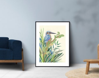 Kingfisher / Willow 15" x 22"