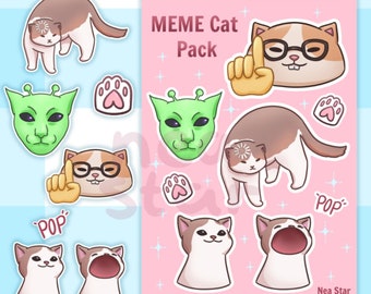 MEME Cat Pack Sticker Sheet
