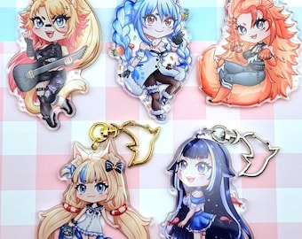 Chaveiros Vtuber de 7,6 cm (3 polegadas)