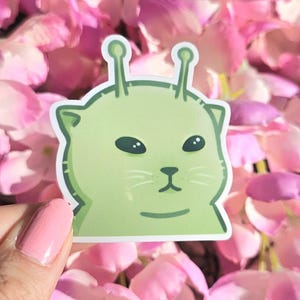 Glorp Alien Cat Sticker