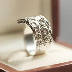 Ring in silver - Moss - Cladonia