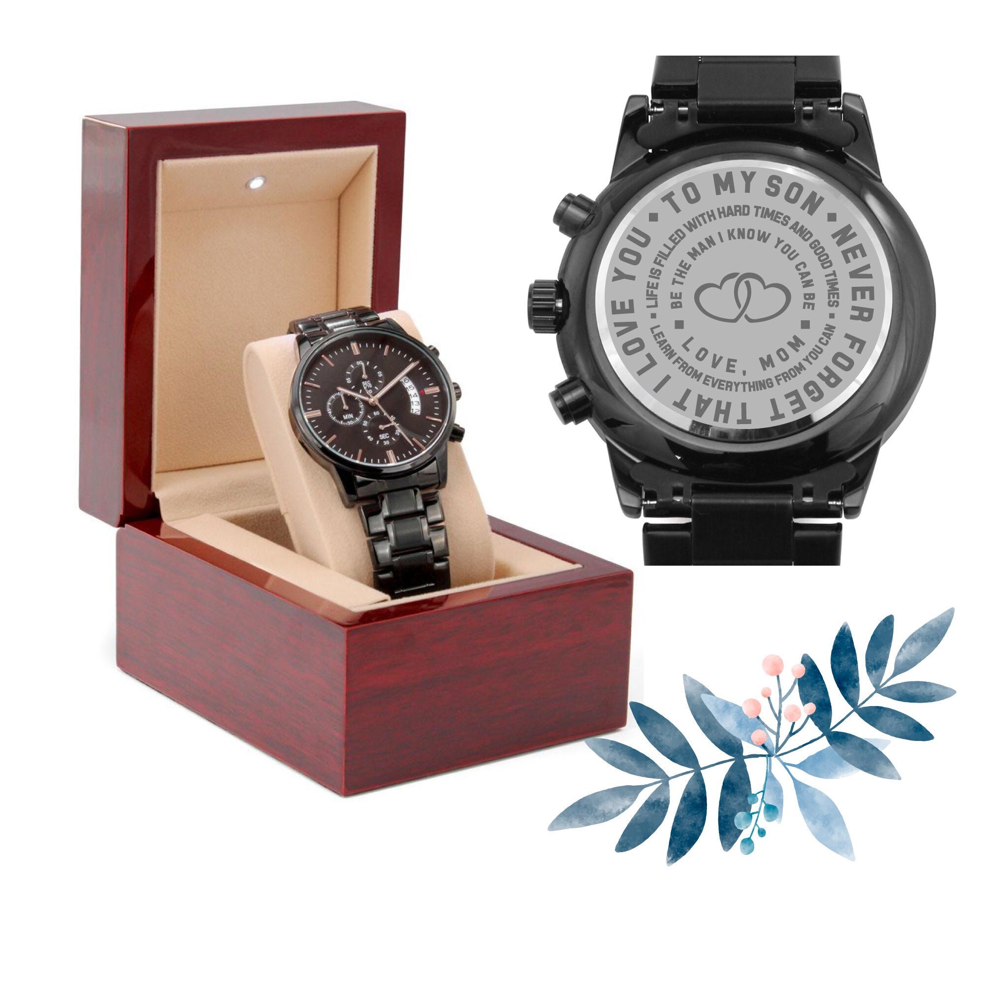 An meinen Sohn Gravur Love Mom Never Edelstahl Uhr Etsy