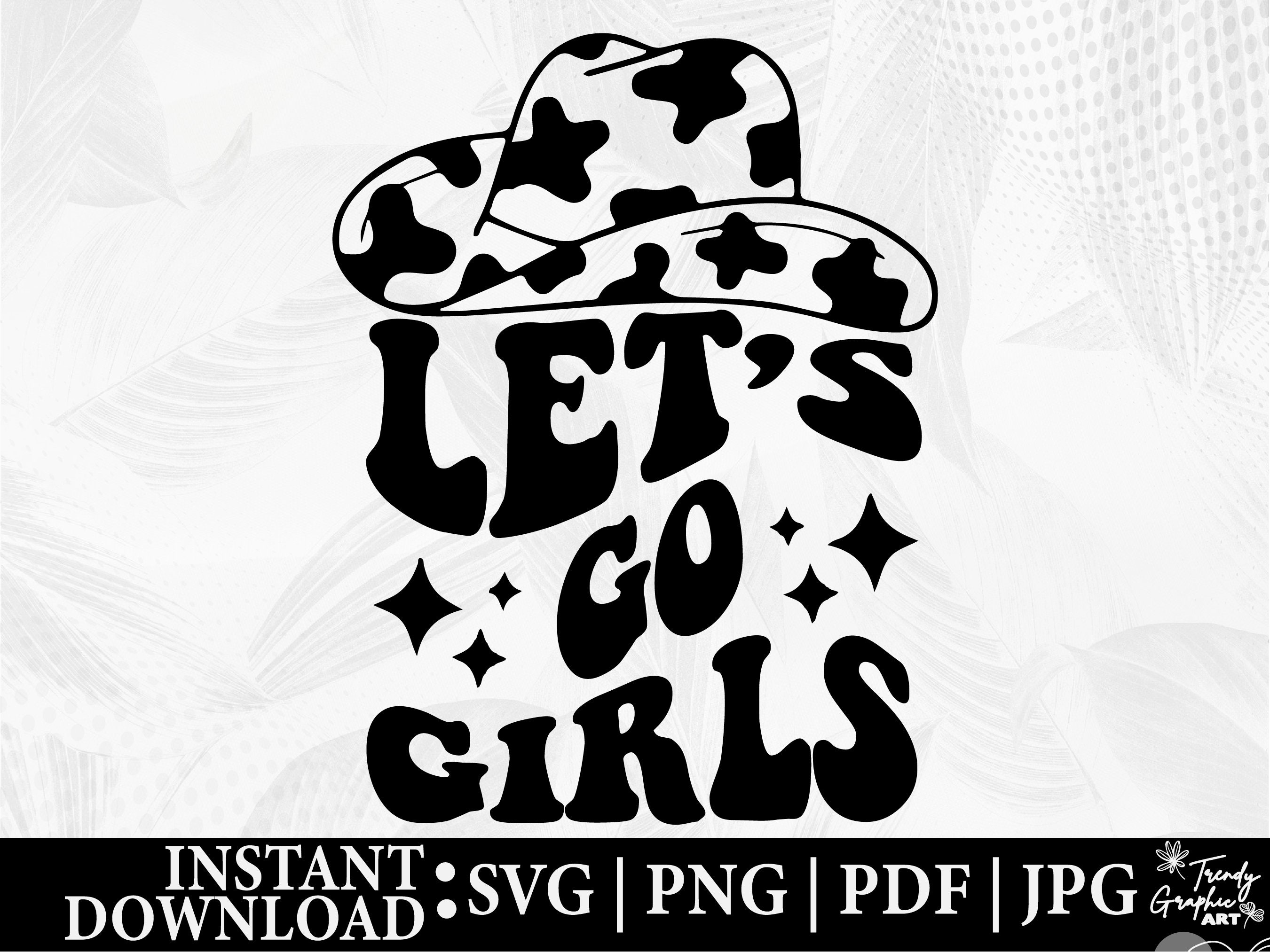 Let's go Mädchen hochauflösende PNG digitales Design Retro Cowgirl Hut  Discokugel rosa Sublimation und mehr -  Österreich