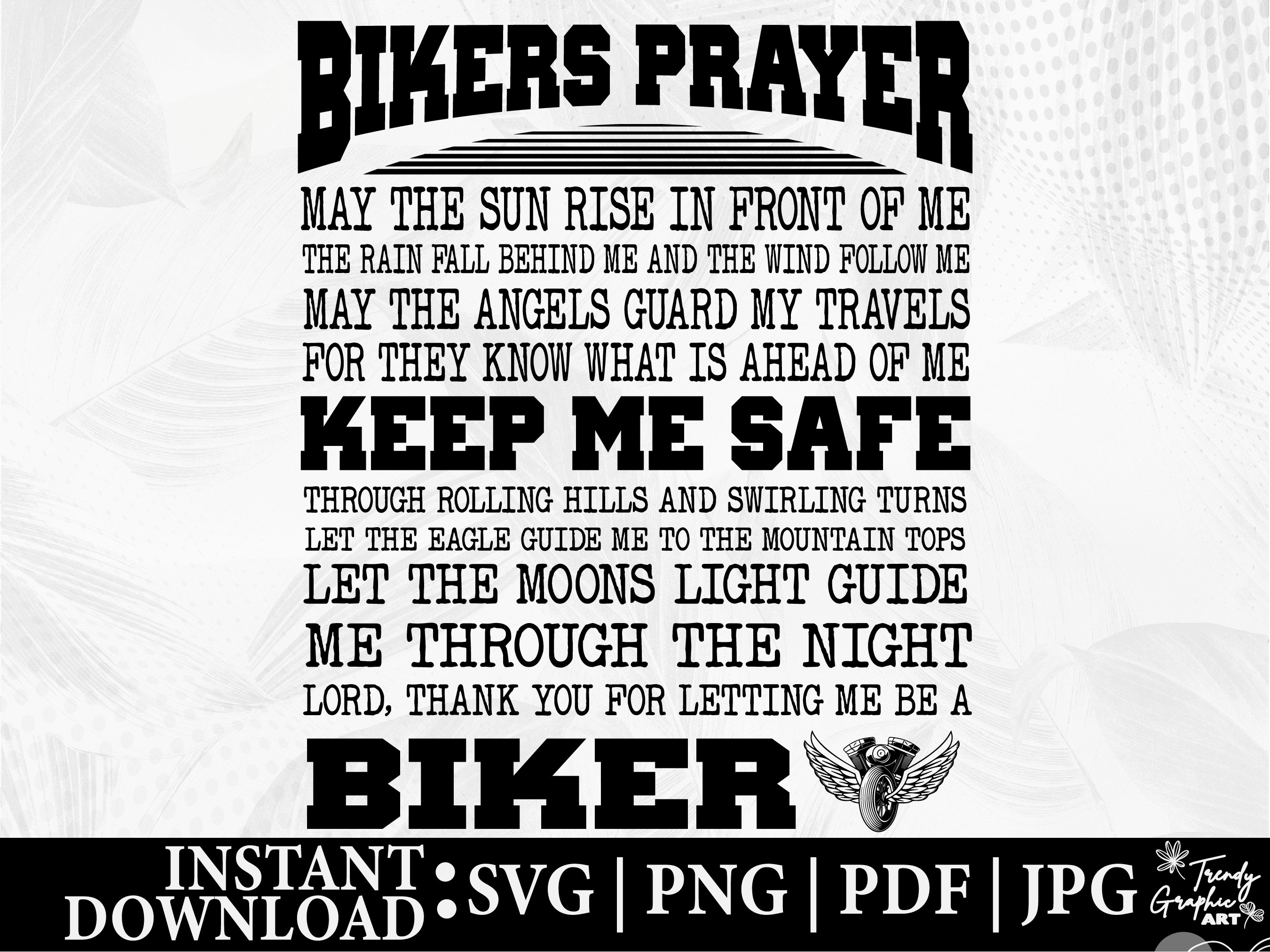 Biker Gebet SVG, Motorrad Png, Motorrad SVG, Bike Rider Png, Bike Liebhaber, Chopper, Motorrad, Biker Sublimation Cricut Datei SVG & Png
