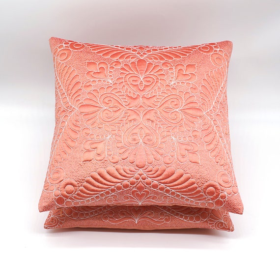 Ruwado Dekokissenbezug Aus Dupion Seide – 40x40 Cm, Rosa-beige Mit Muster, Inkl. Reißverschluss, Aus Indien