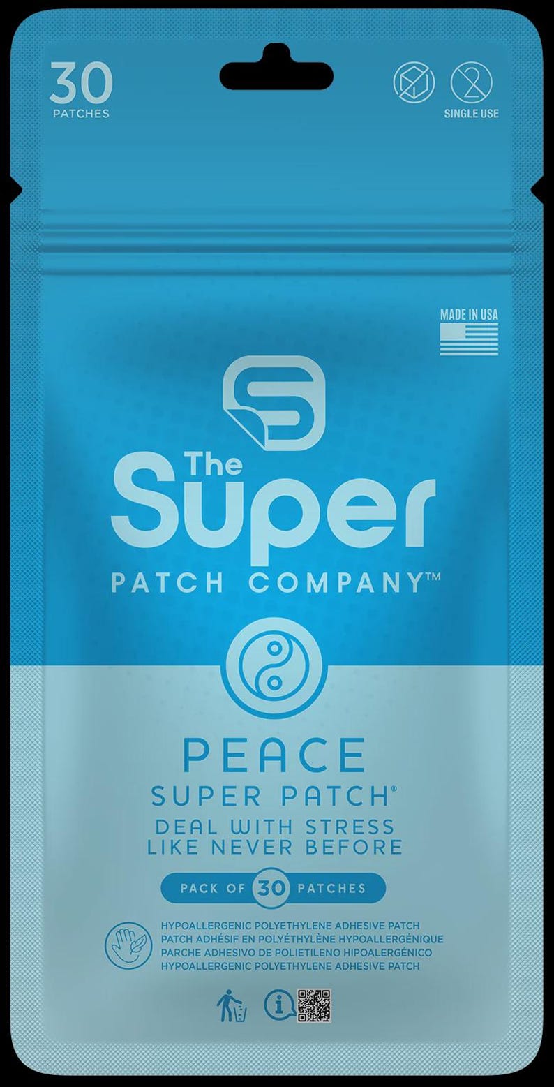 Peace Super Patch / Supporto per stress e ansia, senza farmaci (28 cerotti per confezione) 30 Patches