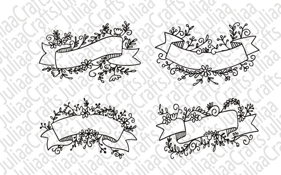 Download Floral Banner Svg Party Banner Wedding Flowers Svg Ribbon Border Svg