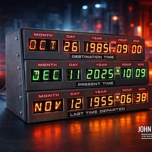 Orologio Delorean - Ispirato a Ritorno al Futuro - Stampa 3D in PLA - Idea Regalo Geek - Orologio da Parete Retro Cult back to the future