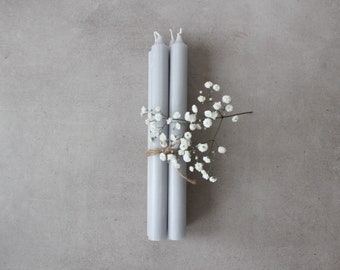 Set of 4 stick candles blue-grey