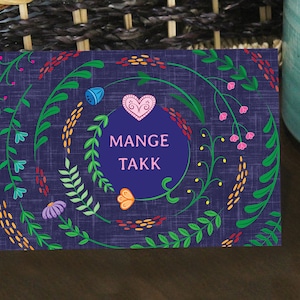 Printable "Mange Takk" Thank You Notes 5x3.5