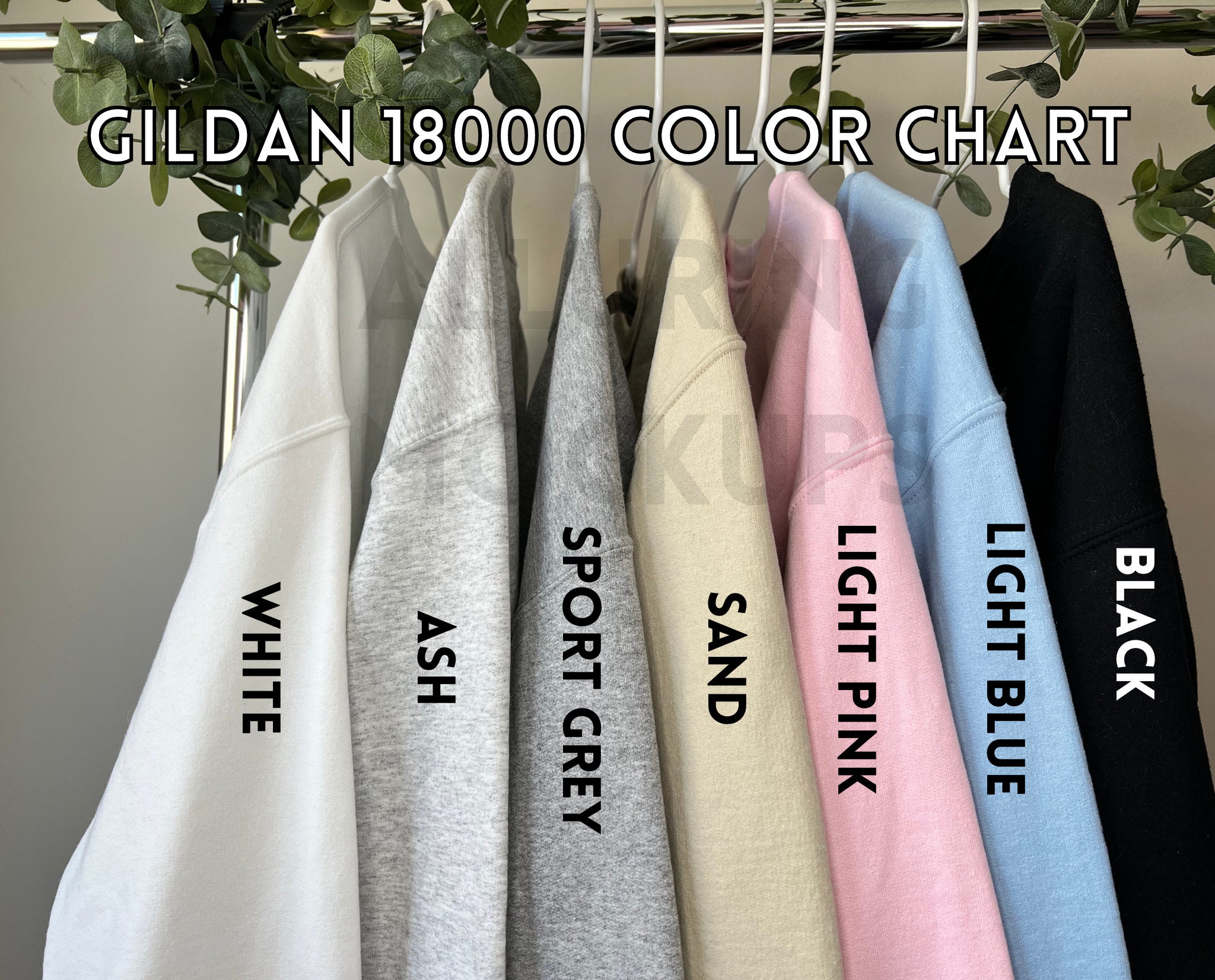 Gildan 18000 Color Chart Gildan Color Guide Gildan Color - Etsy