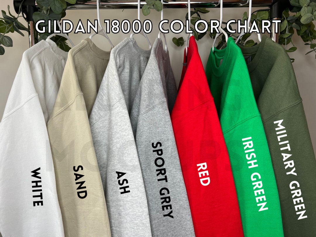 Christmas Gildan 18000 Color Chart, Gildan Color Guide, Gildan Color ...