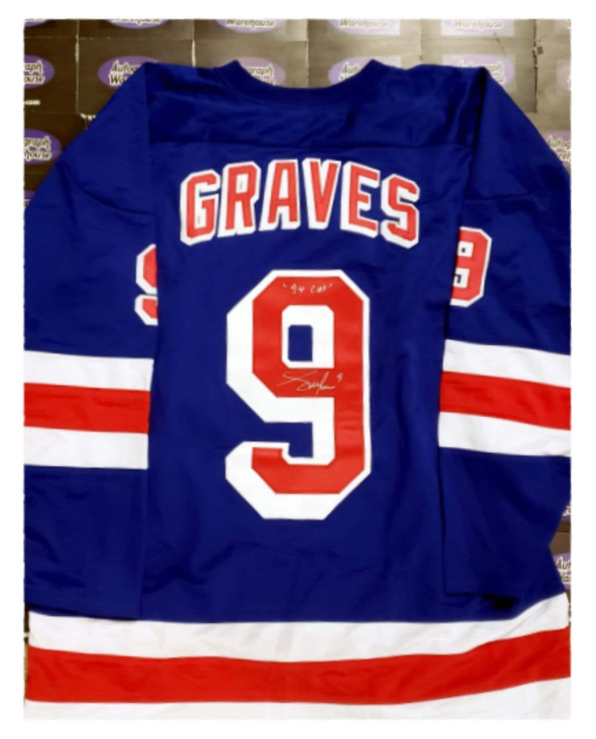 Adam Graves Signed Custom Framed Rangers Jersey (JSA)