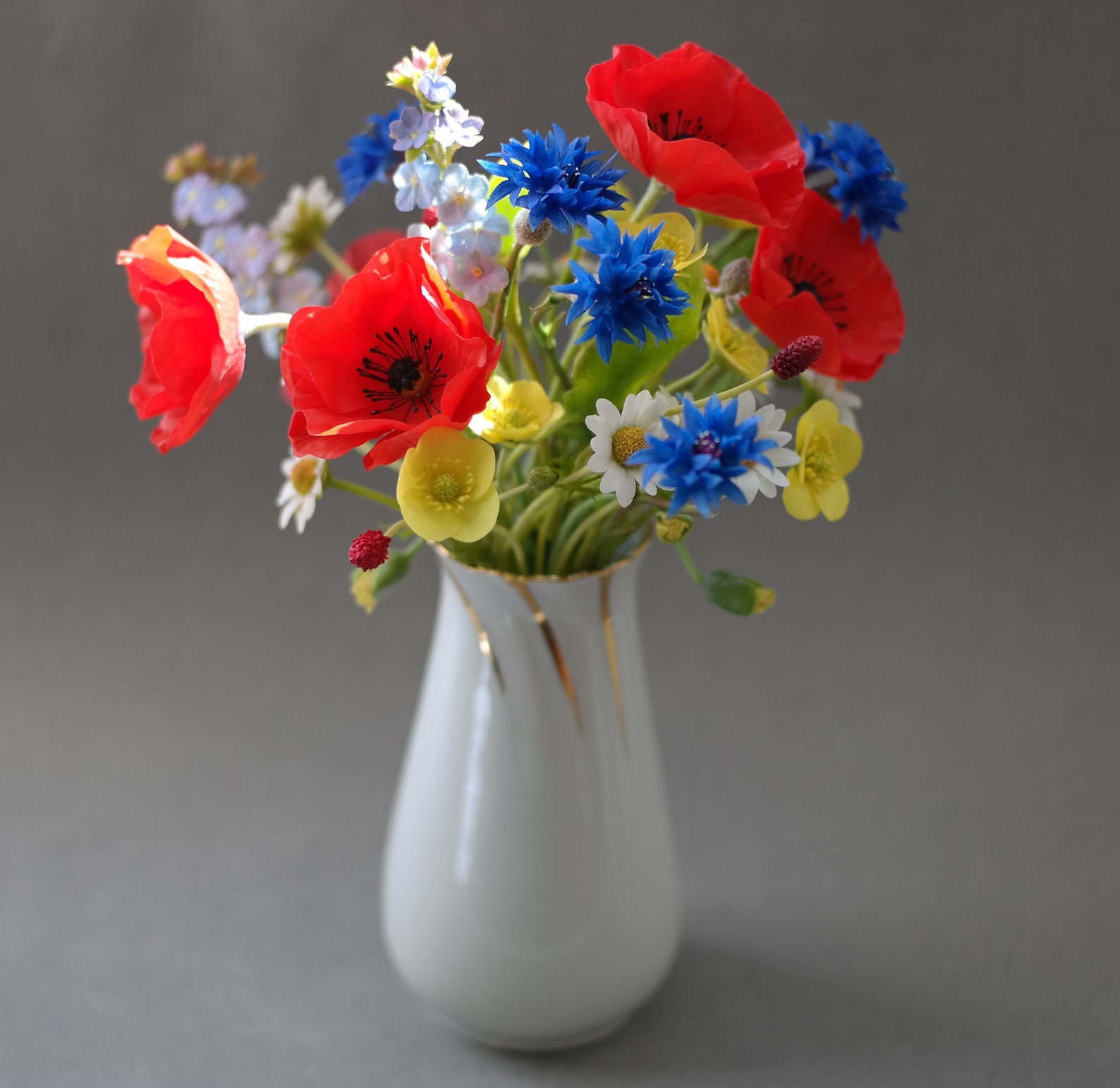 Wildflowers Bouquet Summer Field Flowers From Polymer Clay Etsy