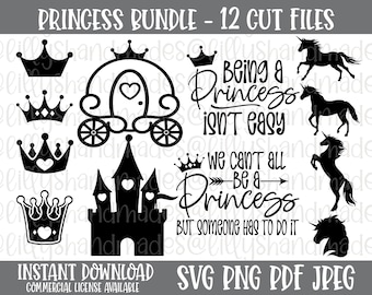 Unicorn Numbers Head Monogram Princess SVGEPSPNG Printable filesClipart Sihlouette files Cuttable files Vector files digital