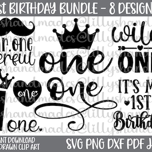 One Svg, Meu primeiro aniversário Svg, One Cake Topper Svg, Wild One Svg, Mr One derful Svg, One Png, One Vector, Primeiro aniversário Png, Baby Svg