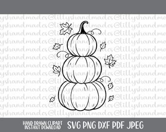 Stacked Pumpkins SVG, Fall Pumpkin, Pumpkin Patch PNG