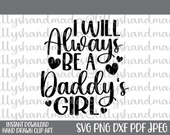Daddy's Girl SVG, Neonato, Body per bambina, PNG per bambini piccoli