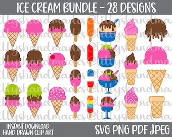 Ice Cream Svg Bundle, Ice Cream Cone Svg, Ice Cream Png, Ice Cream Clipart, Popsicle Svg, Popsicle Png, Popsicle Clipart, Summer Svg