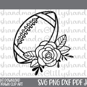 Floral Football Svg, Floral Football Png, Football Mom Svg, Football Sister Svg, Football Shirt Svg, Football Svg Designs, Football Cut File