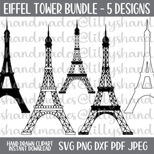 Bundle Tour Eiffel Svg, Clipart Tour Eiffel Tour Eiffel Png, vecteur Tour Eiffel Paris Svg, France Clipart Paris Svg, esquisse de la Tour Eiffel