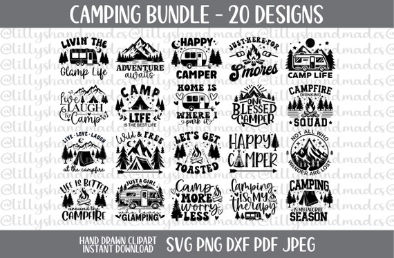 Funny Camping Svg Bundle, Camping Shirt Svg, Happy Camper Svg, Family Camping Svg, Camp Life Svg, Camping Crew Svg, Campfire Svg
