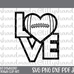 Love Football Svg, Football Love Svg, Football Heart Svg, Heart Football Svg, Football Lover Svg, Football Player Svg, Football Mom Svg