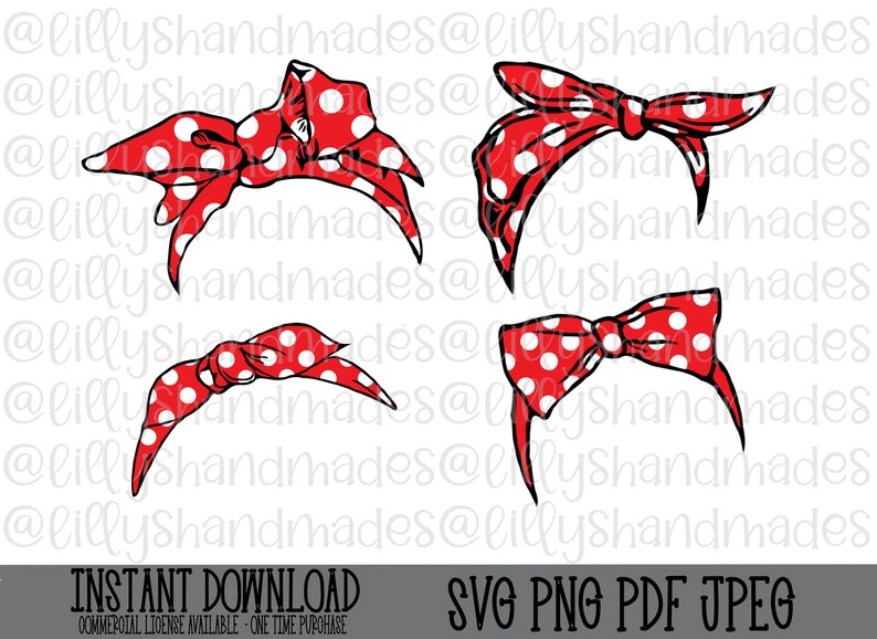 Download Hair Bow Svg Bundle Bandana Svg Polka Dot Svg Designs Hair ...