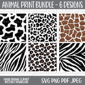 Cheetah Print Svg, Leopard Print Svg, Cow Print Svg, Cow Print Png, Tiger Stripes Svg, Zebra Print Svg, Giraffe Print Svg, Animal Print Svg