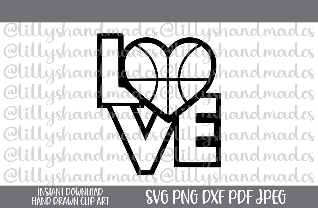 Love Basketball Svg, Basketball Love Svg, Basketball Heart Svg, Heart