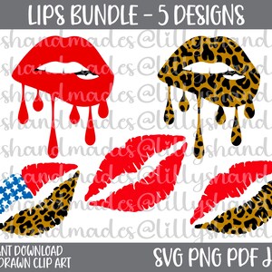 Lips Svg Bundle, Dripping Lips Svg, Patriotic Lips Svg Lips Clipart, Biting Lips Svg, Drip Lips Svg Red Lips Svg, Leopard Lips Svg, Lips Png