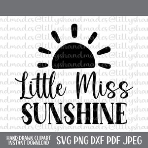 May include: Black and white graphic design featuring a stylized sun with rays and the text "Little Miss Sunshine".