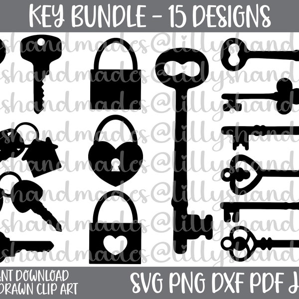 Key Svg Bundle, Antique Key Svg, Lock Svg, Lock And Key Svg, Heart Lock Svg, House Key Svg, Car Key Svg, Key Clipart, Key Png, Key Vector