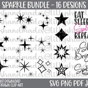Stars Svg, Sparkle Svg, Star Svg, Sparkles Svg, Star Clipart, Stars Clipart, Sparkle Clipart, Sparkles Clipart, Sparkles Vector, Star Vector