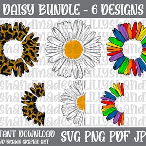 Daisy Svg File, Flower Svg, Floral Svg, Flower Outline Svg, Layered Flower Svg, Flower Frame Svg, Flower Monogram Svg, Daisy Flower Svg