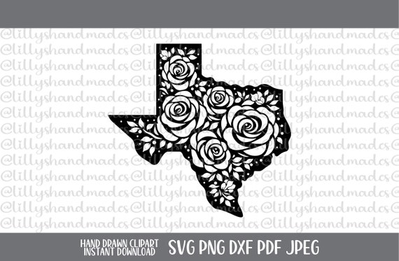 Floral Texas SVG Vector, Texas Girl Outline, State Silhouette Shape PNG