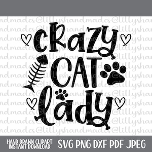 Crazy Cat Lady Svg, Crazy Cat Lady Png, fichier Svg chat, Svg maman chat, Png maman chat, Svg citation chat, Svg pour amoureux des chats, Svg citations chat, Svg maman chat