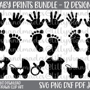 Baby voeten Svg, voetafdruk Svg, handafdruk Svg, Baby handen Svg, Hand Print Svg, voeten Svg, handen Svg, fopspeen Svg, pasgeboren clipart, voet Svg