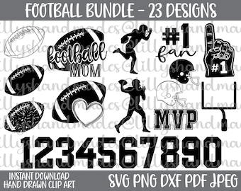 Football Svg Bundle, Football Player Png, Football Vector, Football Png, Football Clipart, Football Helmet Svg, Football Mom Svg Designs