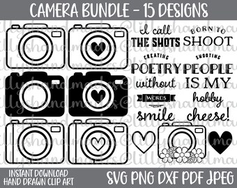 Camera SVG Bundle, Camera Lens, Photography, Photographer PNG Clipart