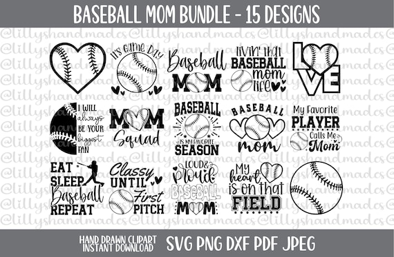 Baseball Mom SVG Bundle, Baseball Mama PNG