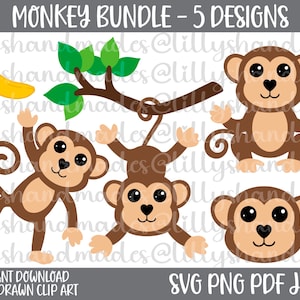 Monkey Svg, Monkey Png, Monkey Clipart, Monkey Vector, Baby Monkey Svg, Cute Monkey Svg, Baby Monkey Png, Monkey Svg File, Monkey Cut File