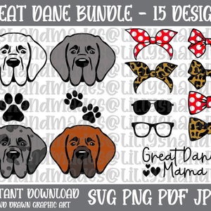 Gran Danés SVG, Gran Danés PNG, Imágenes prediseñadas de Gran Danés, Vector de Gran Danés, Mamá Gran Danés, Papá Gran Danés, Arte de Gran Danés, Calcomanía de Gran Danés SVG